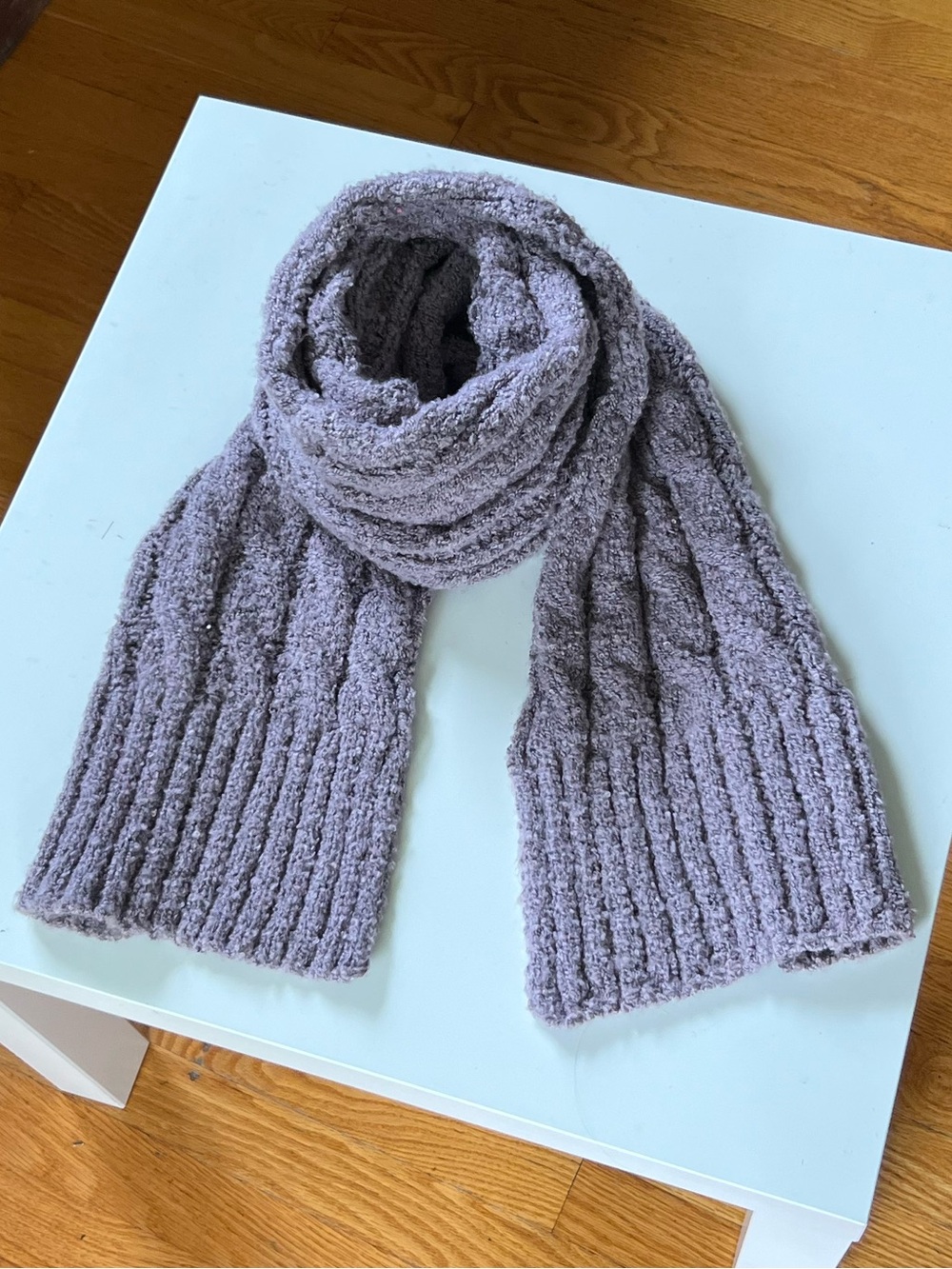Plush Purple Knit Poly Scarf